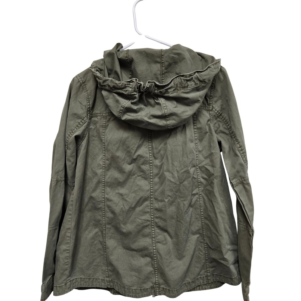 American‎ Eagle Outfitters Olive Green Utility Anorak Jacket Hooded Zip Pockets - Picture 7 of 13